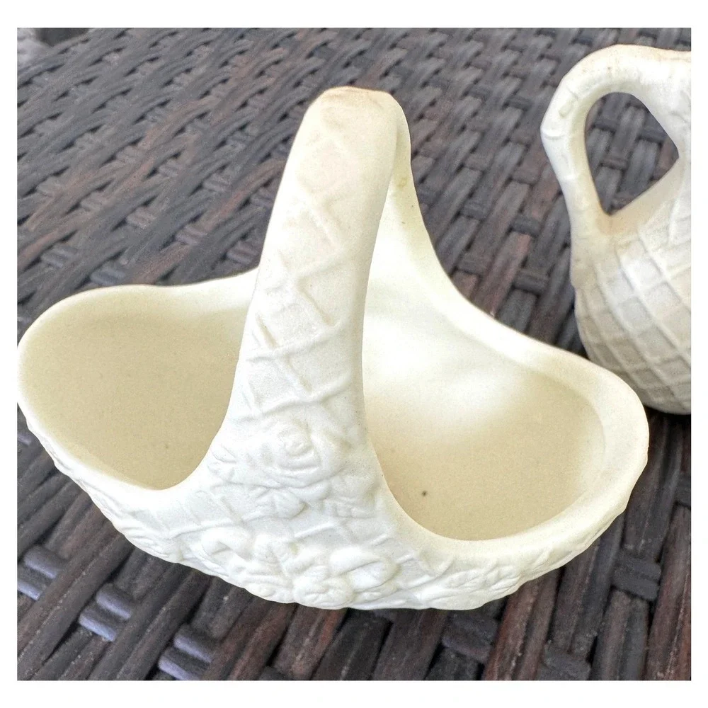 VTG Bloom-Rite Ceramic Cherub Planter + 3 Piece Cottagecore Planter Shelf Decor
